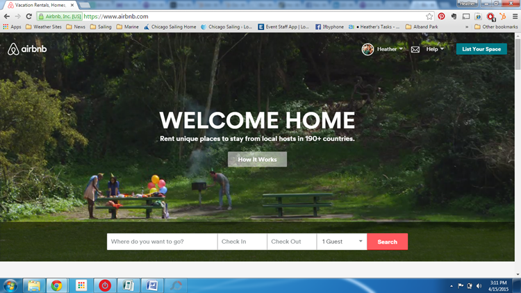 airbnb home page image