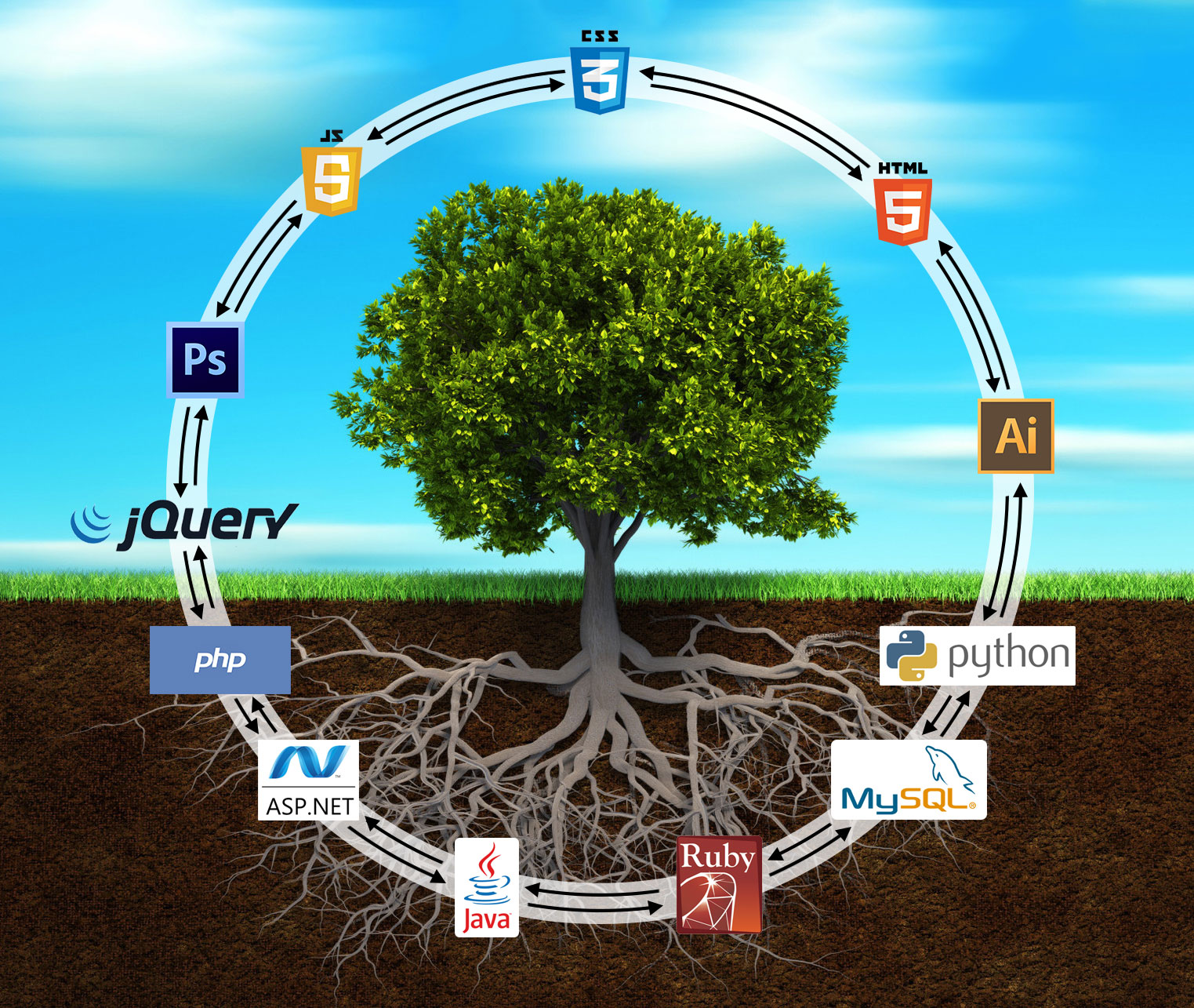 Front and back end development must work together to create great web development.