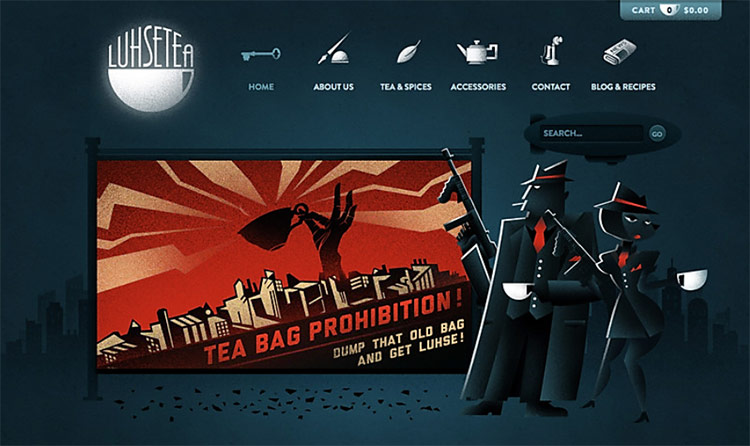 Luhse Tea's web presence illustrates their unique brand identity. 