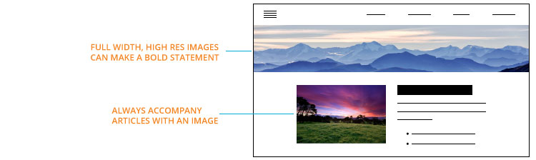 Using images keeps your viewer engaged.
